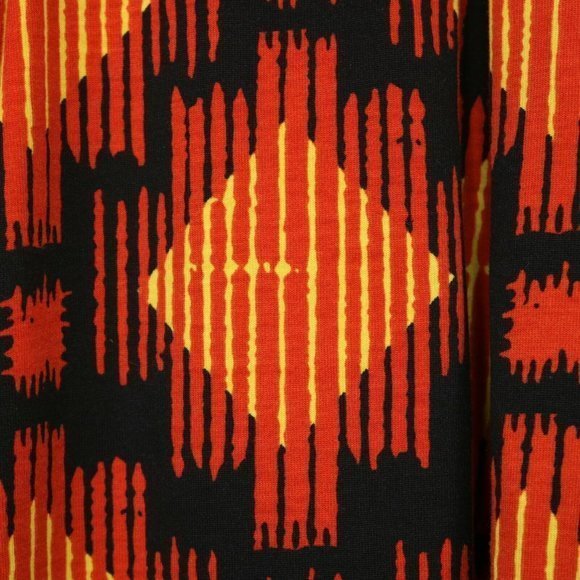 LuLaRoe Madison A-Line Pleated Skirt Orange Yellow Black M Medium - Picture 11 of 12